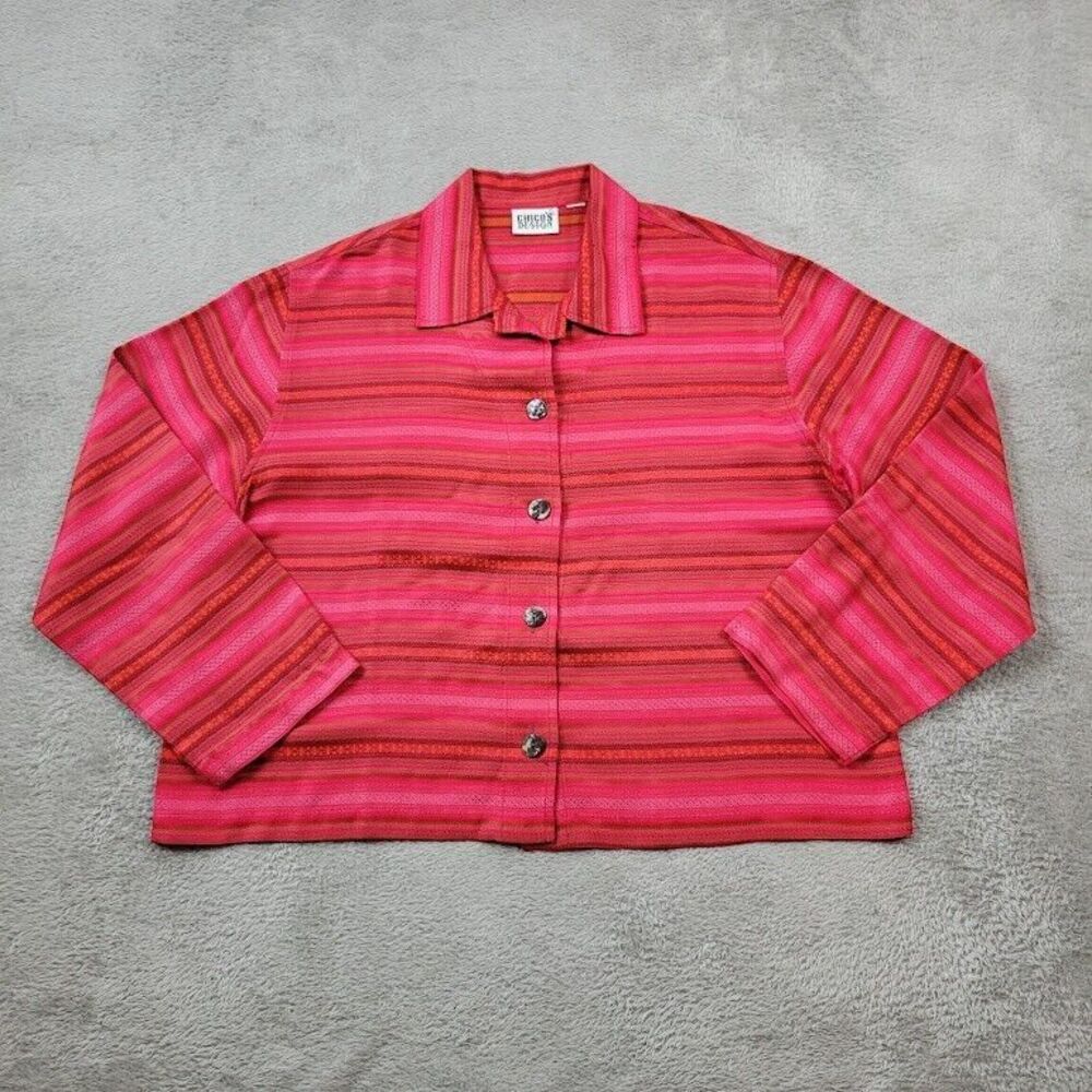 Chico's Multicolor Striped Button Down Shirt